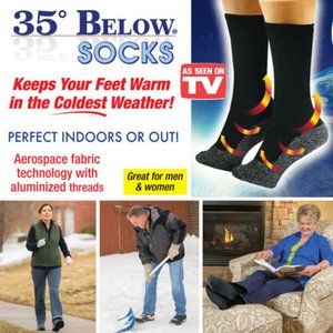 3pr As seen on Tv 35 Below Socks Black Large Thin
